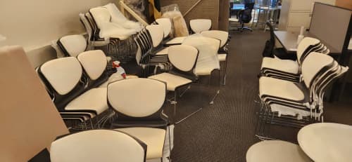 White Stack-able Padded Chairs